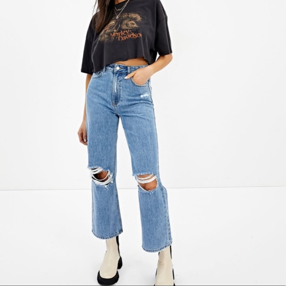 Glassons Wide Leg Distressed Jeans